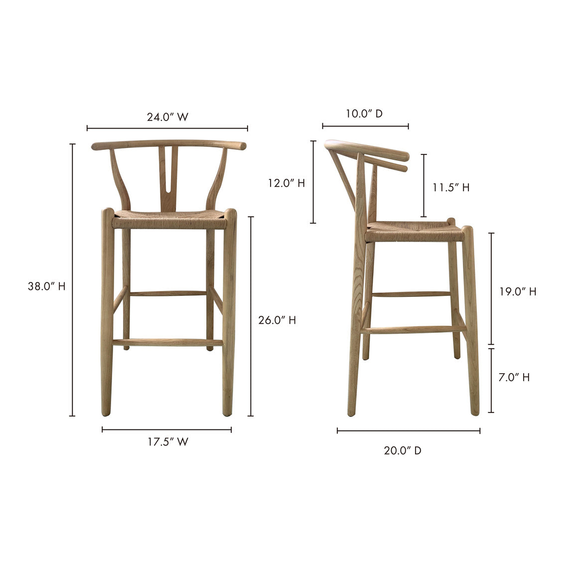 Ventana Counter Stool Natural