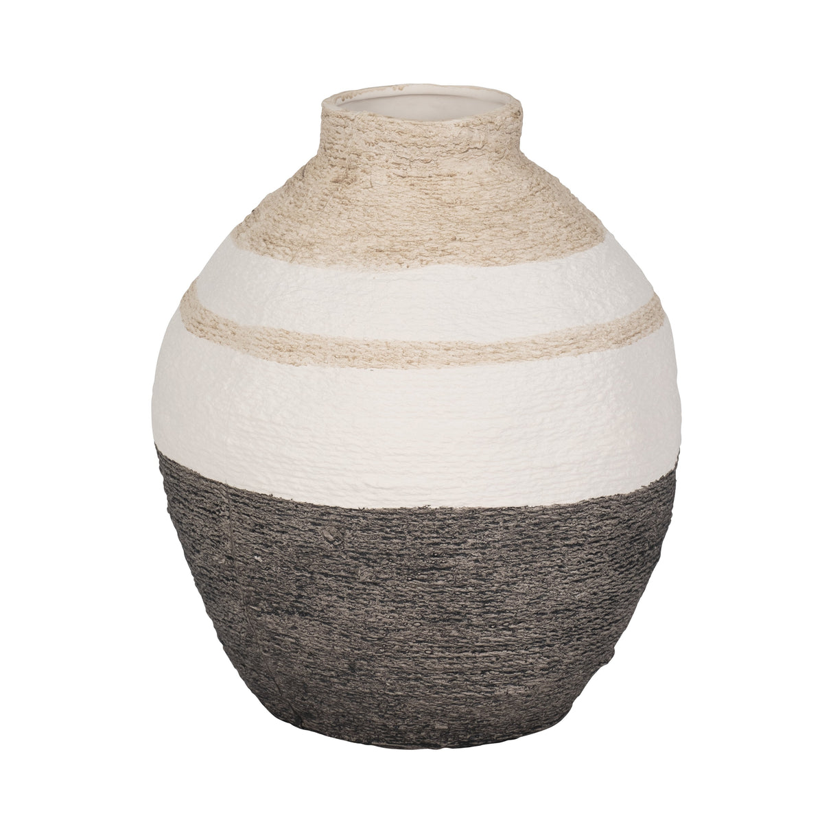 12" Striped Woven Textured Vase, Multi