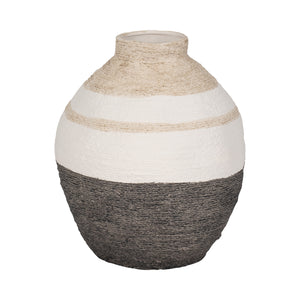 12" Striped Woven Textured Vase, Multi