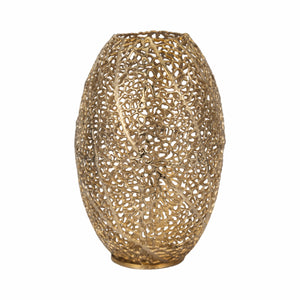 20" Meadow Metal Urn Shape Vase, Gold