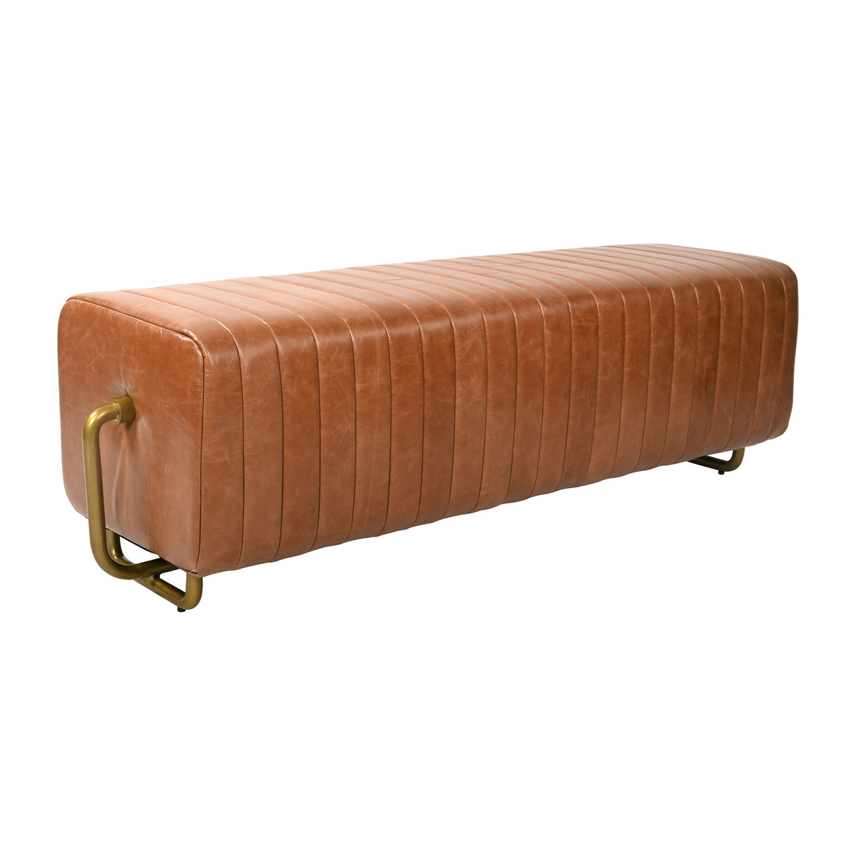 60" Felix Real Leather Bench