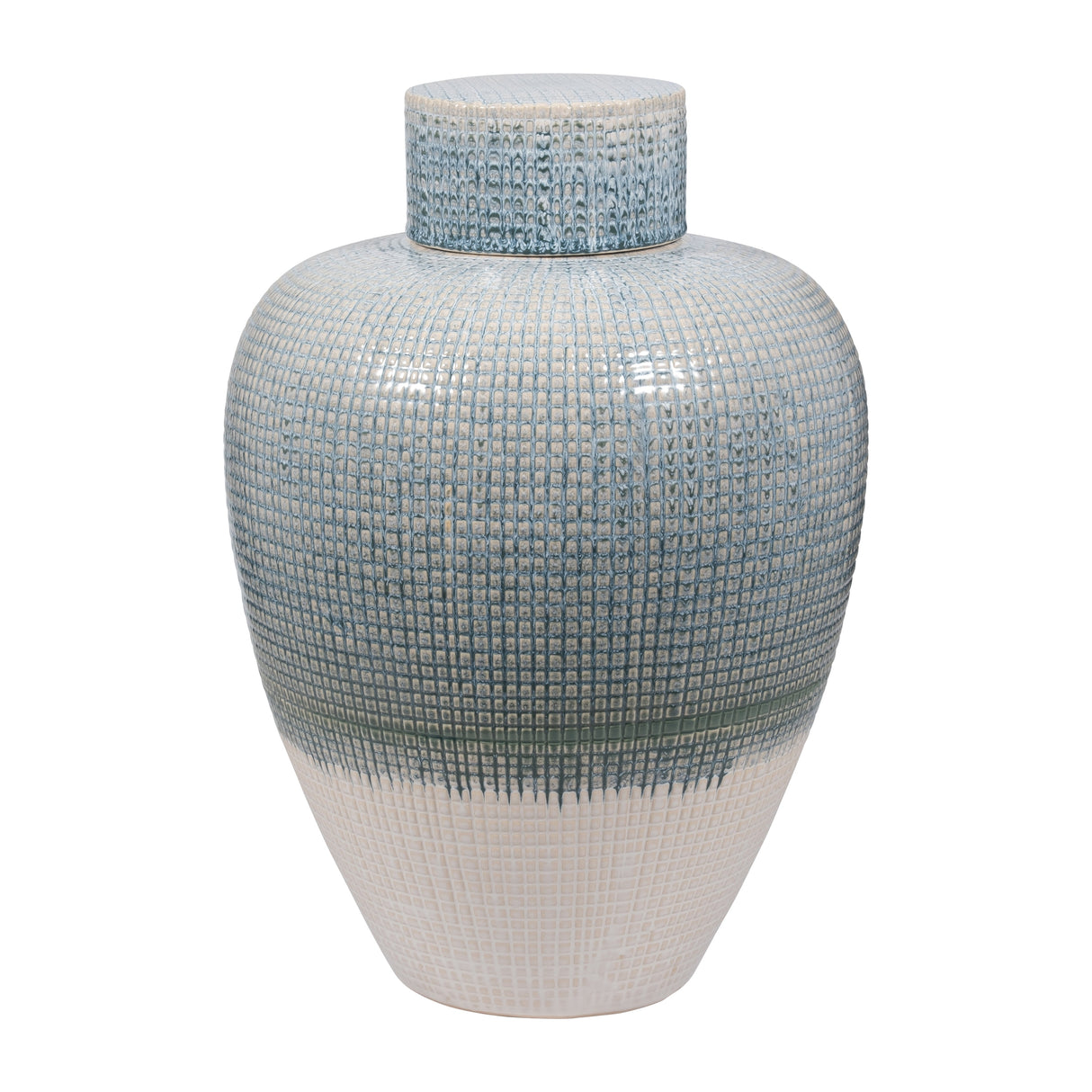 20" KASHION LARGE BLUE LIDDED JAR