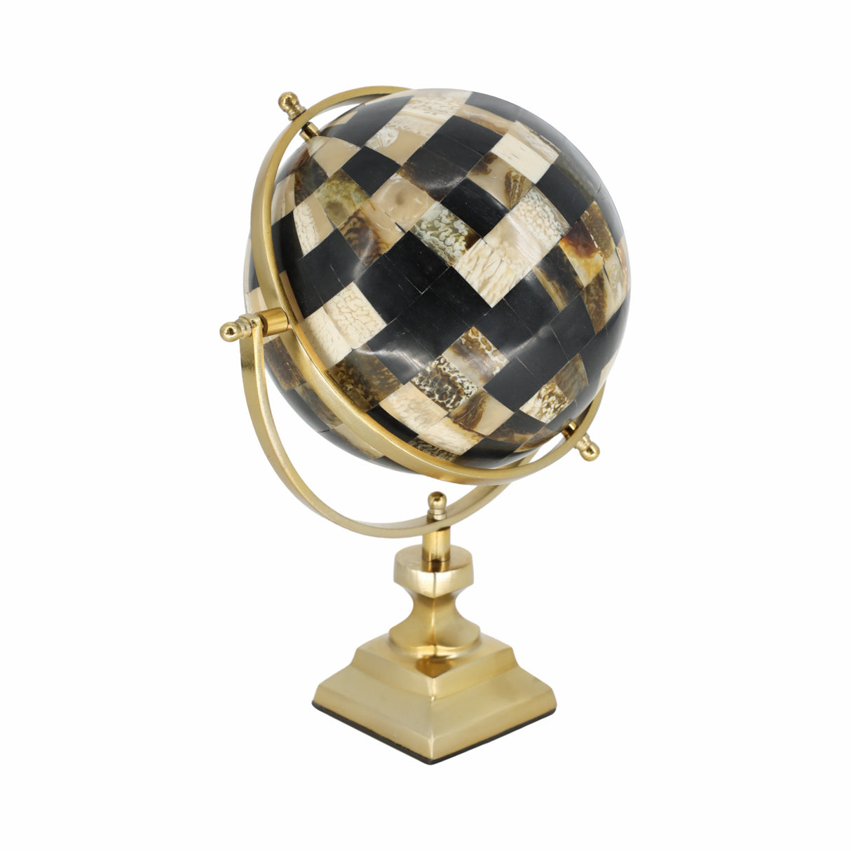 14"h Globe, Brown/gold