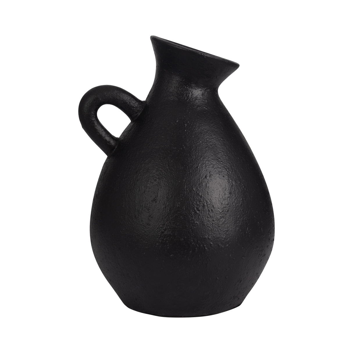TERRACOTTA, 19" ORGANIC JUG WITH HANDLE, BLACK