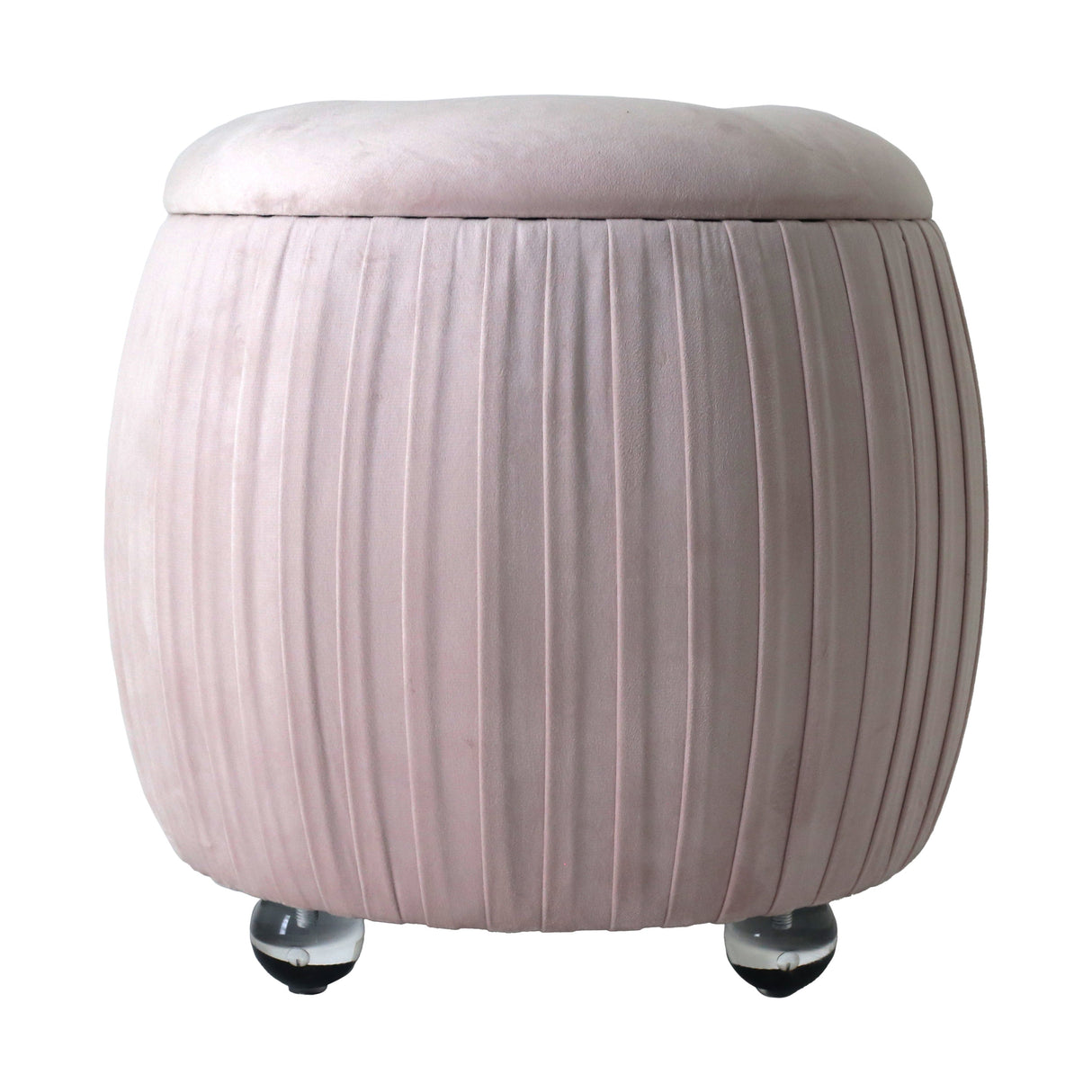 19" Newry Pink Velvet Storage Stool