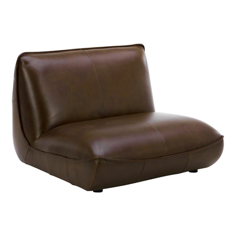 Zeppelin Leather Slipper Chair Toasted Hickory