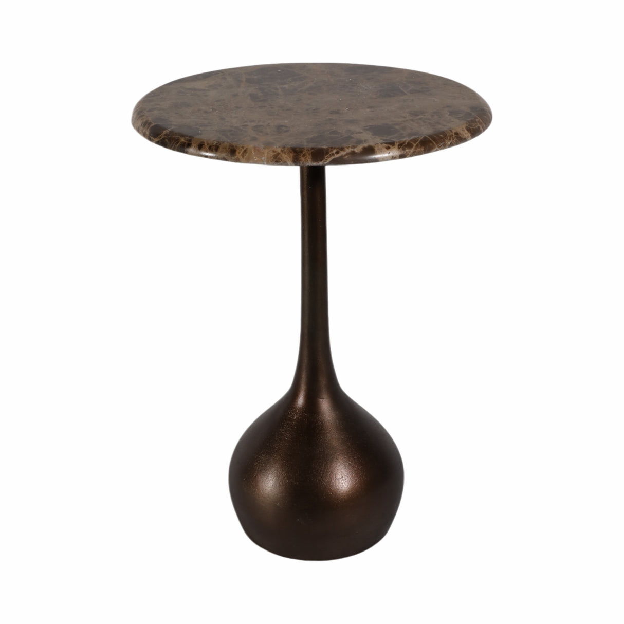 20" MARBLE ACCENT TABLE BALL BASE, BWN