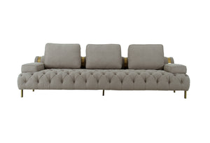 Tufting Grey 4 Seater Sofa