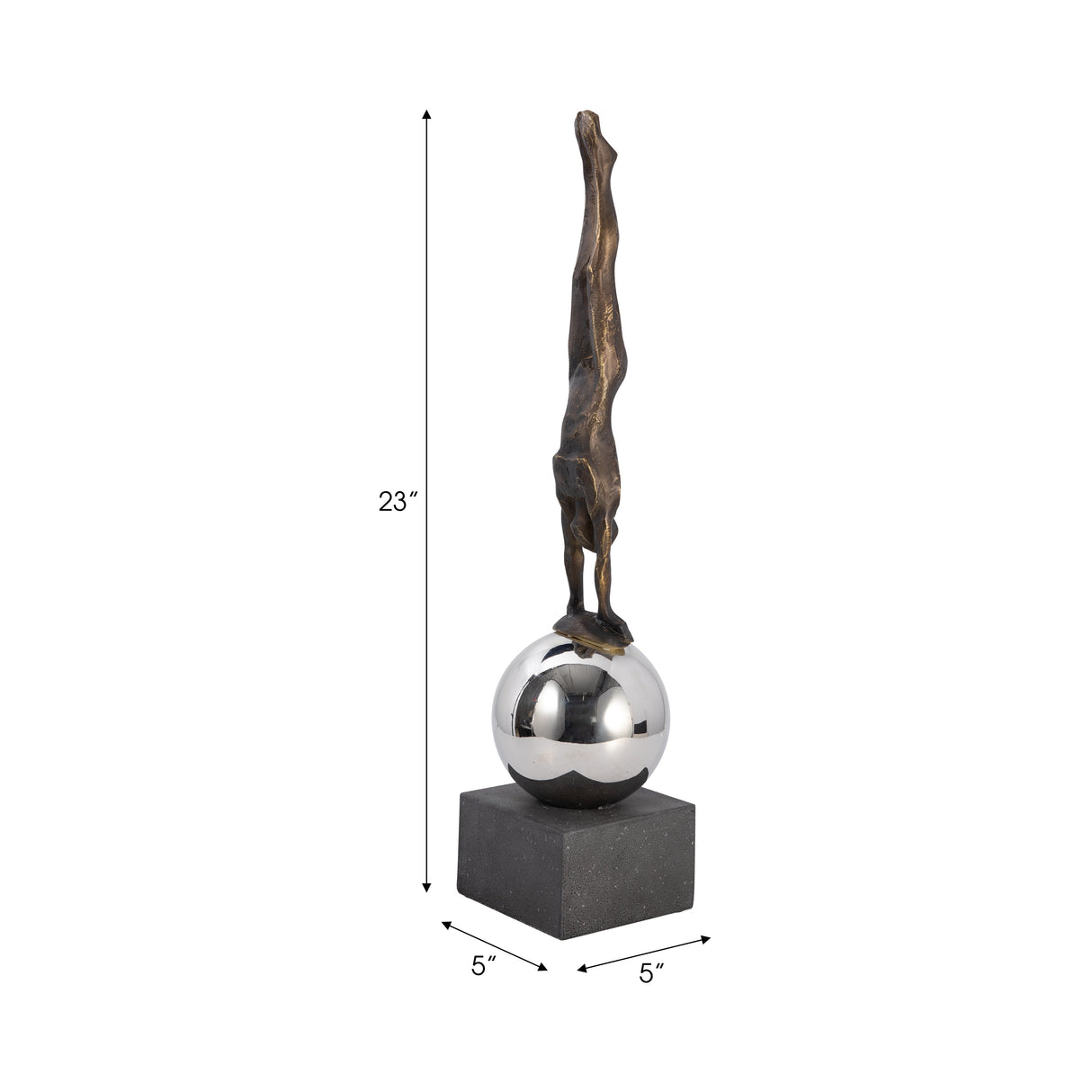 23" Augustolo Statuary With Steel Sphere