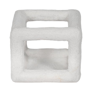 6" Textured Open Square Object, White