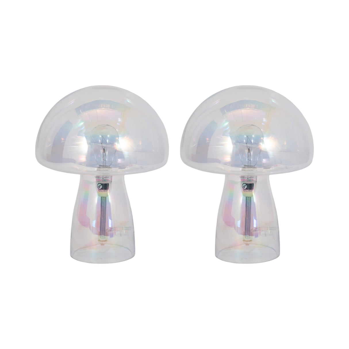 11" Luster Mushroom Lamp, Multi