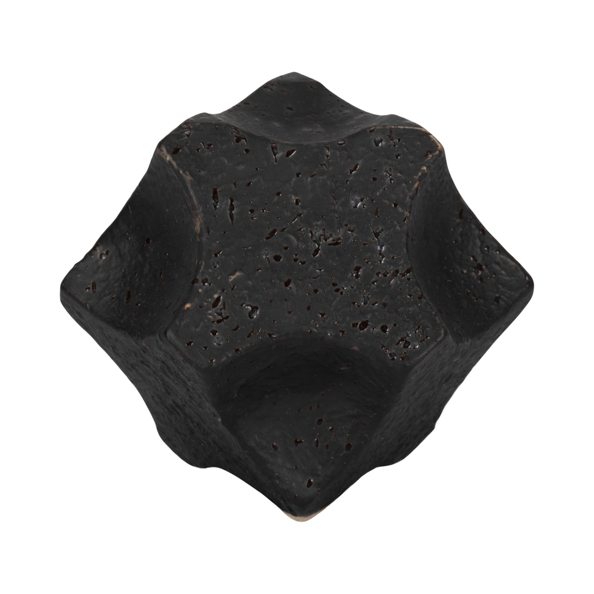 5" Textured Geometric Orb, Black