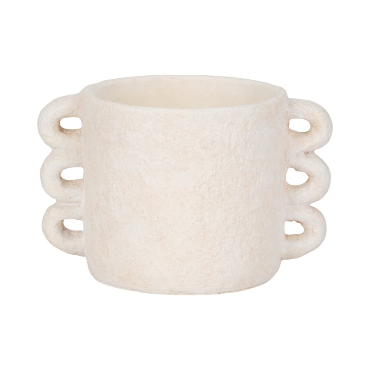 10" Arch Handle Planter, White