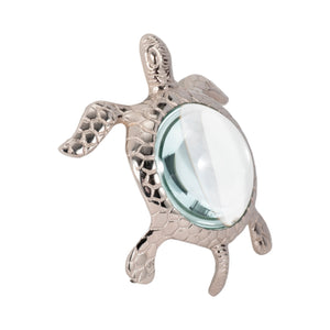 6" Sea Turtle Magnifying Glass, Silver