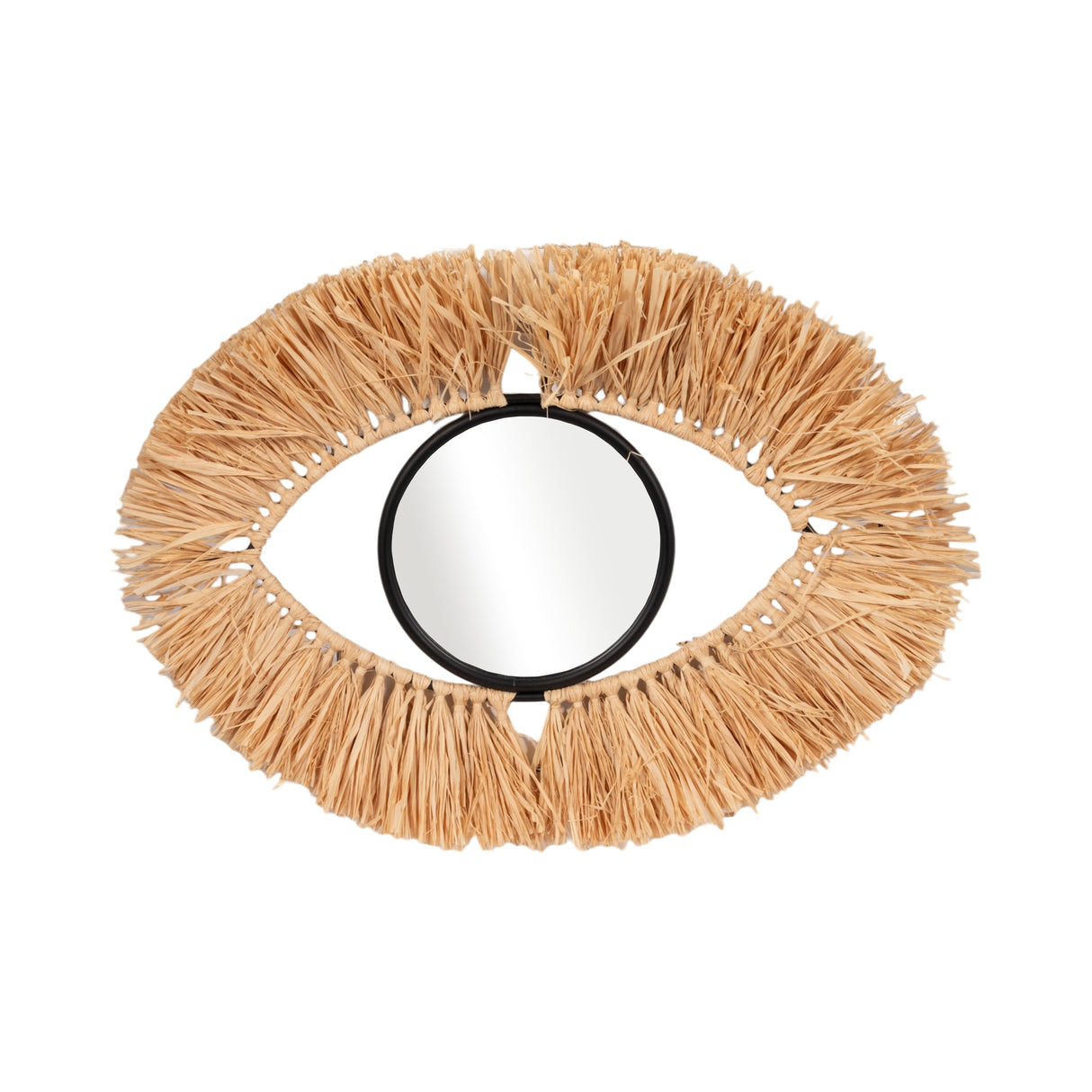 METAL, 24" MIRRORED EYE WALL DECO, BROWN