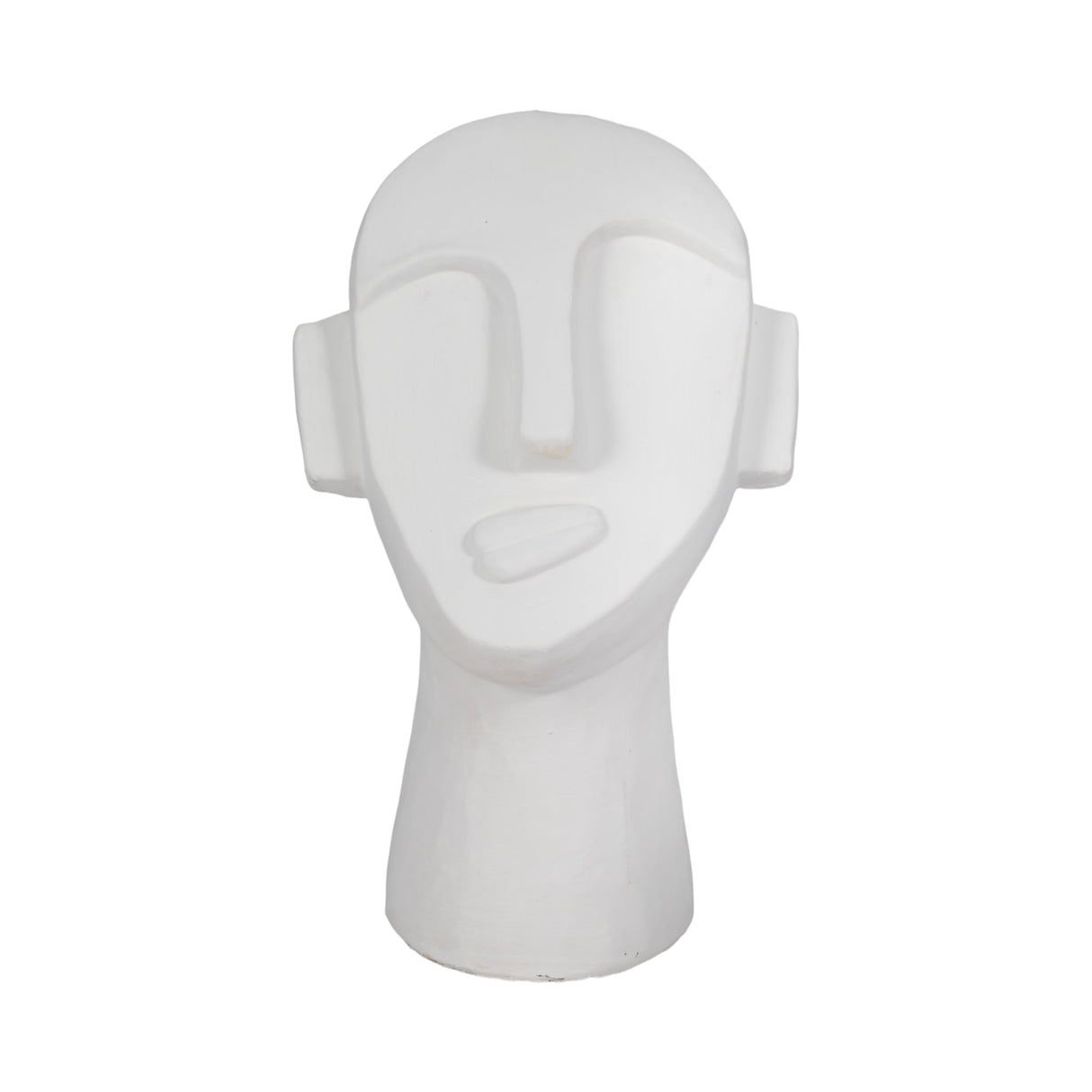 12" Looking Up Face Sculpture, White