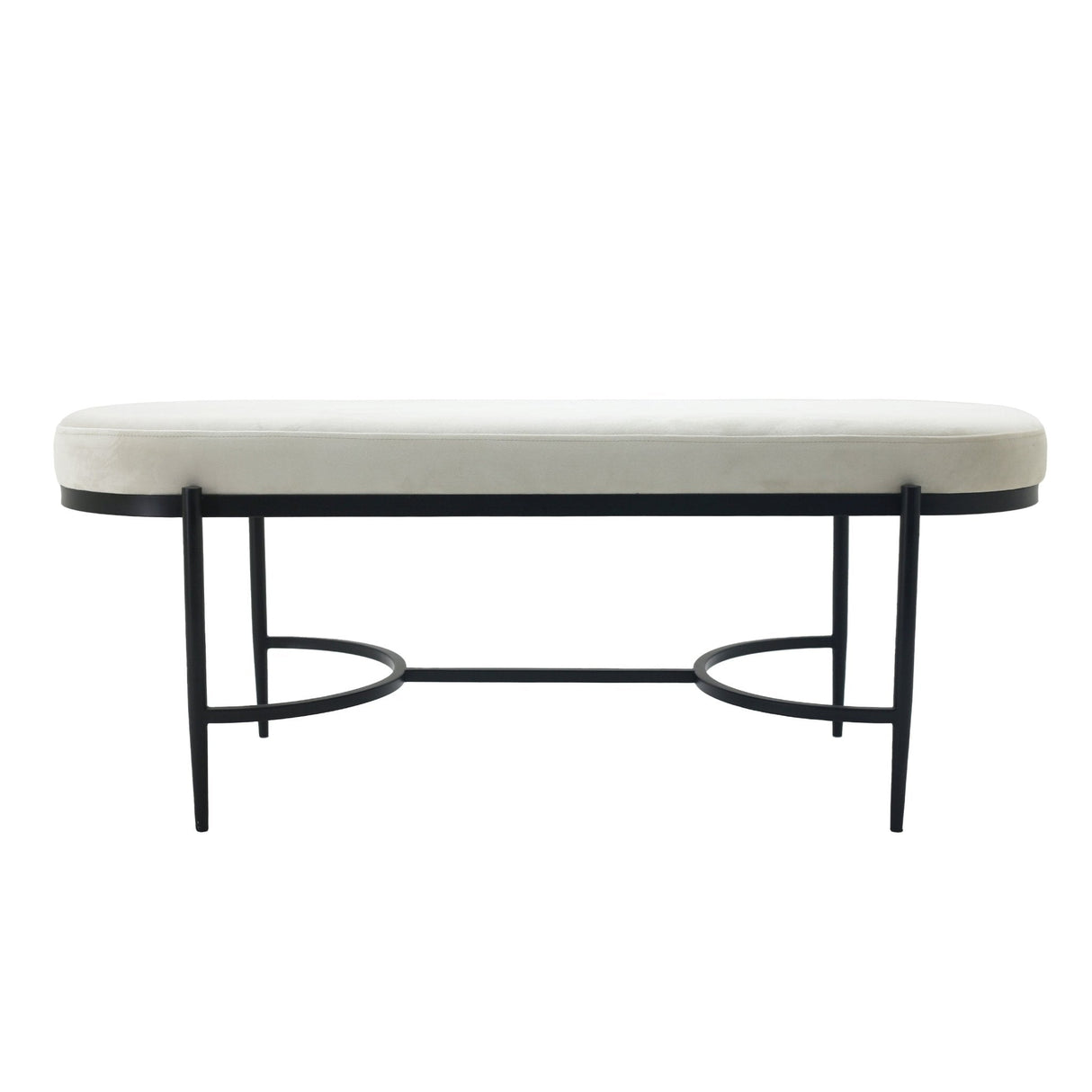 48" KINROSS CREAM VELVET BENCH