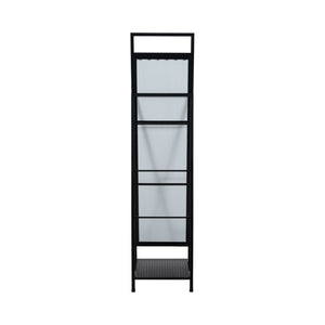 63" Standing Mirror W/ Hooks, Black