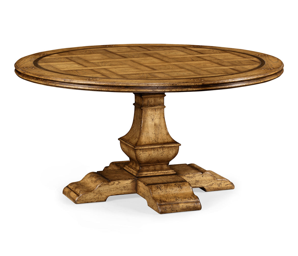 JC Edited - Sussex Collection - 60" Round Light Brown Chestnut Dining Table