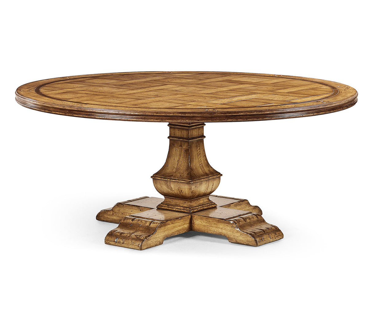 JC Edited - Sussex Collection - 72'' Round Light Brown Chestnut Dining Table