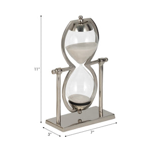 11"h Silver Metal Sandtimer