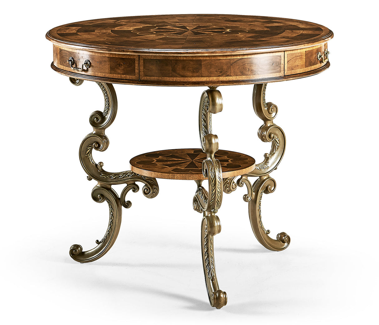 Windsor Collection - Oyster round table on brass base