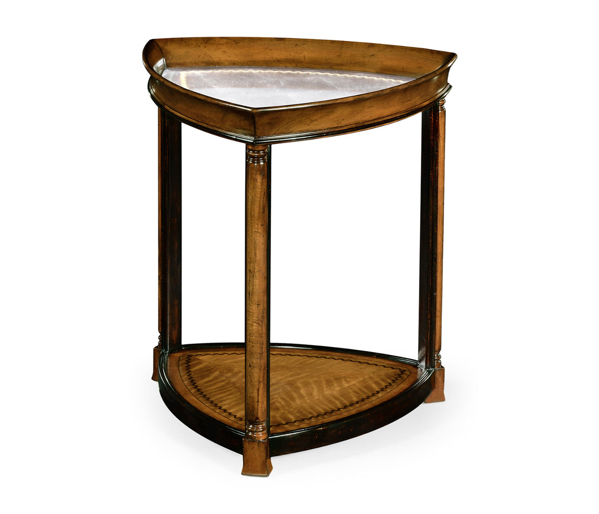 Windsor Collection - Walnut & églomisé triangular lamp table