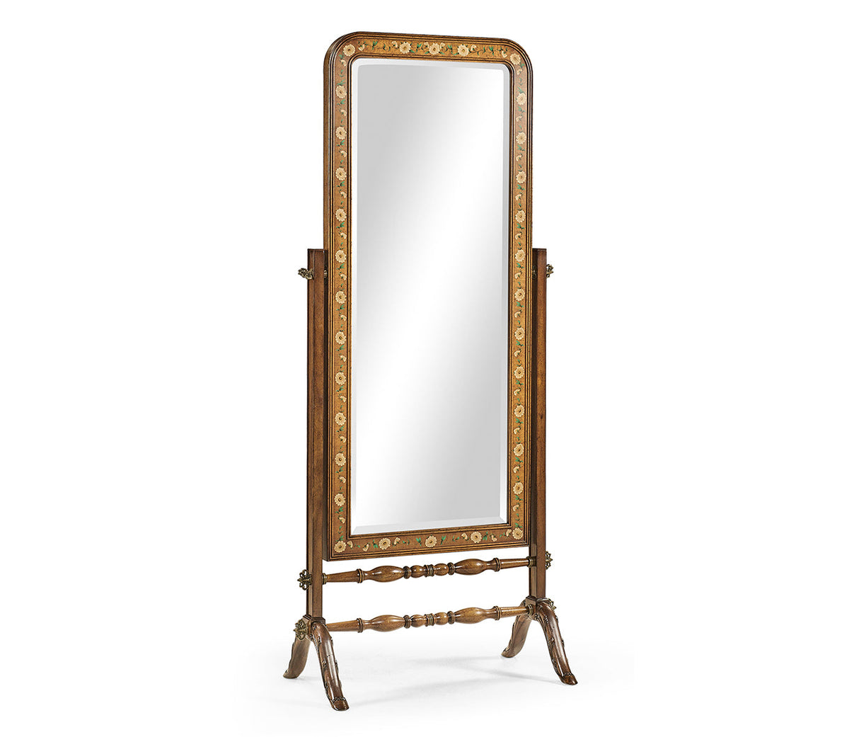 Windsor Collection - Satinwood & Painted Cheval Mirror (Full Length)