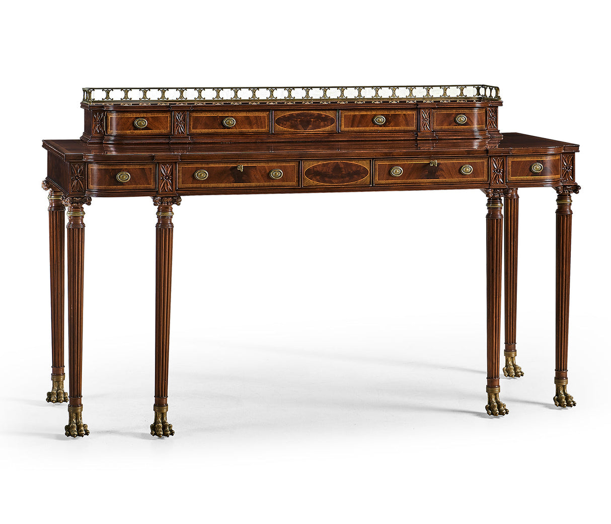 Buckingham Collection - Buffet or Serving Table with Brass Gallery (Mahogany)