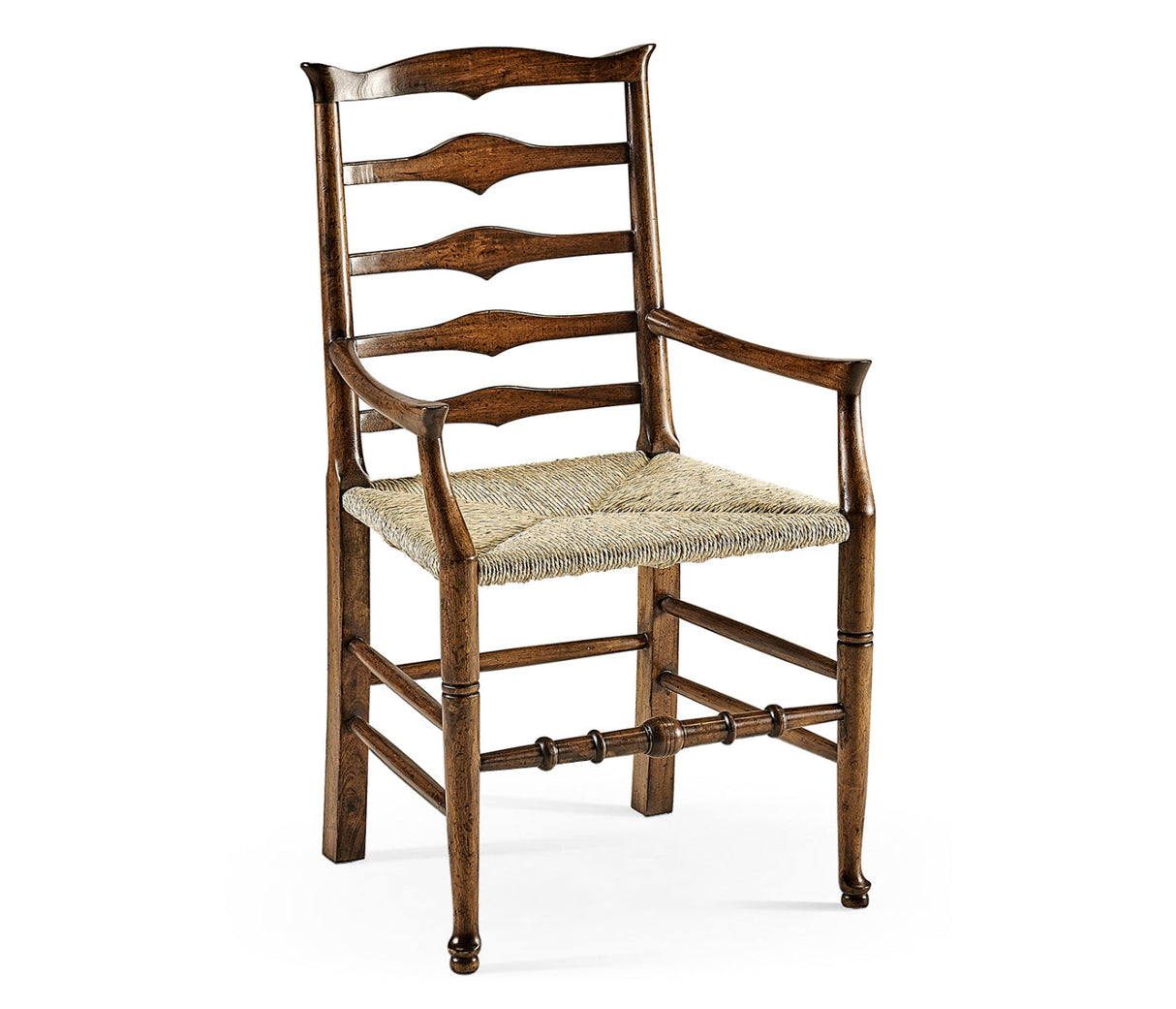 Country Farmhouse Collection - Traditional Triangular Ladderback Arm Chair