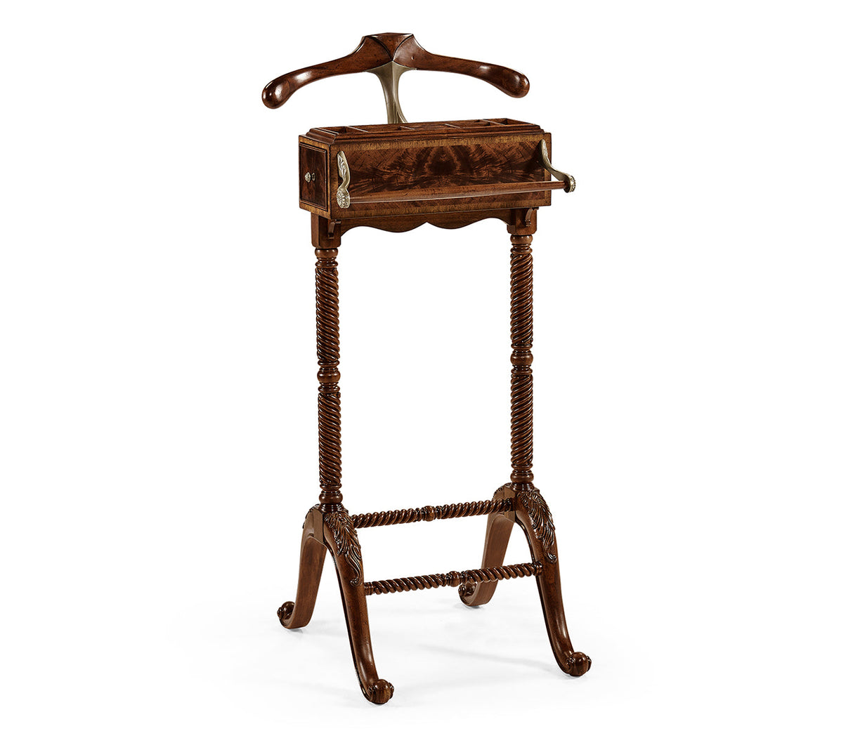 Buckingham Collection - Mahogany Valet Stand with Stud Box