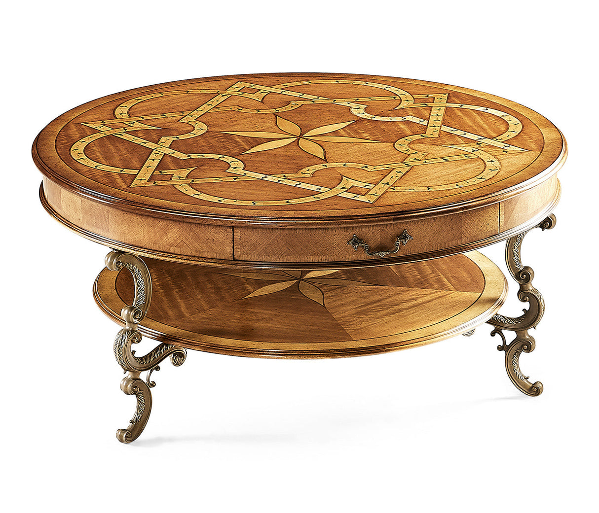 Versailles Collection - Satinwood & Marquetry round coffee table