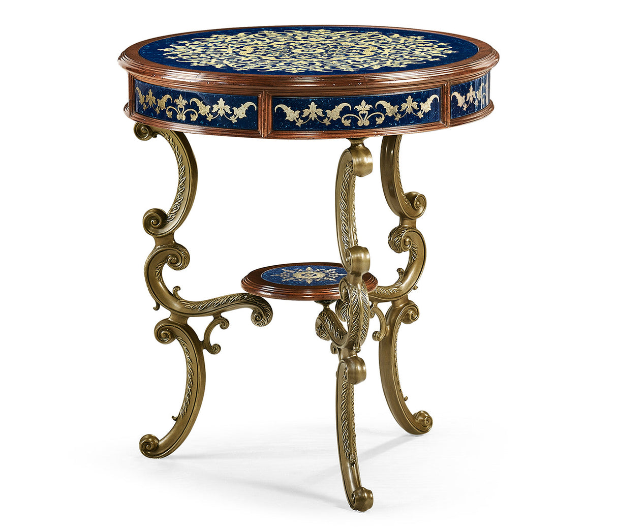 Buckingham Collection - Lapis Blue Églomisé Side Table