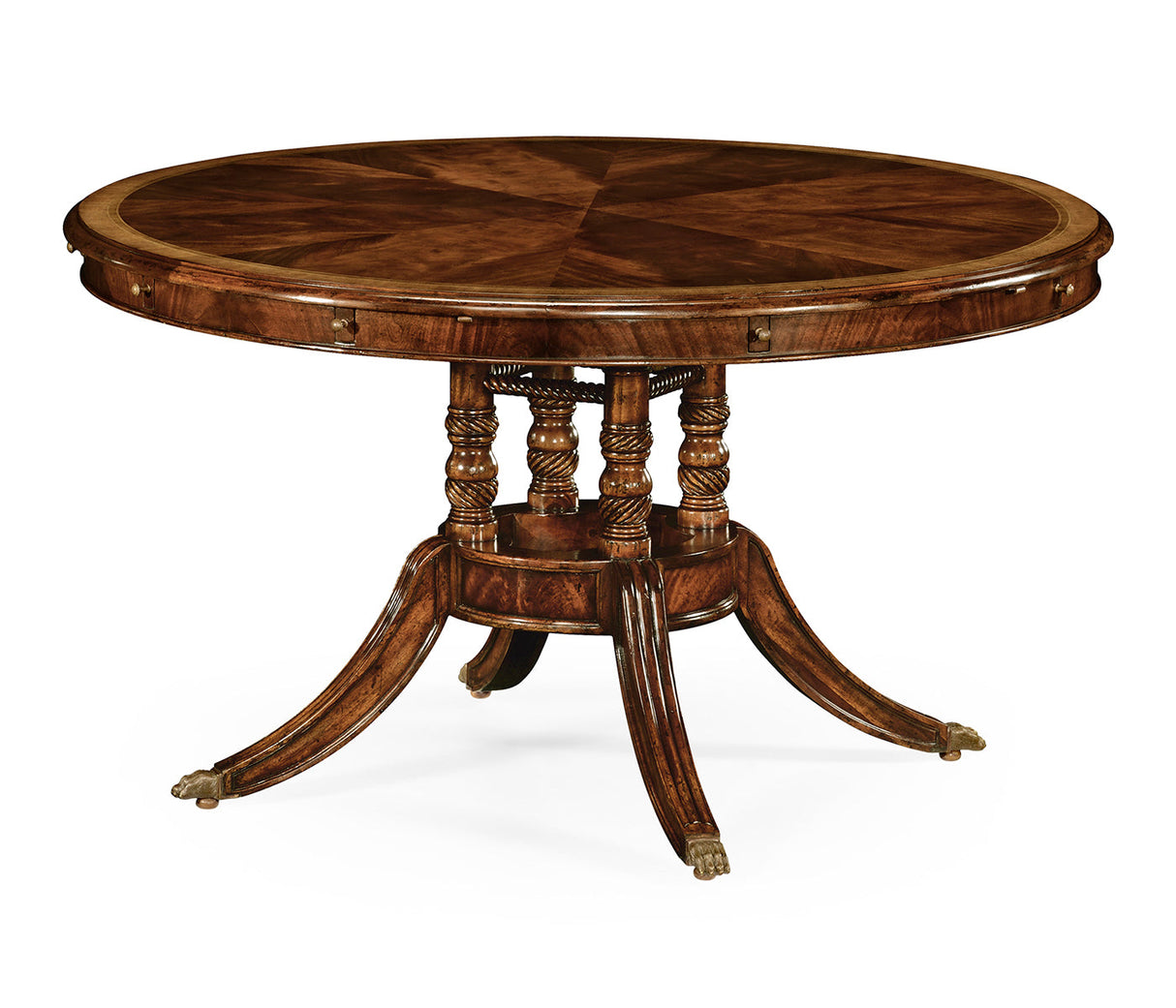 Buckingham Collection - 53" Mahogany Round to Oval Dining Table