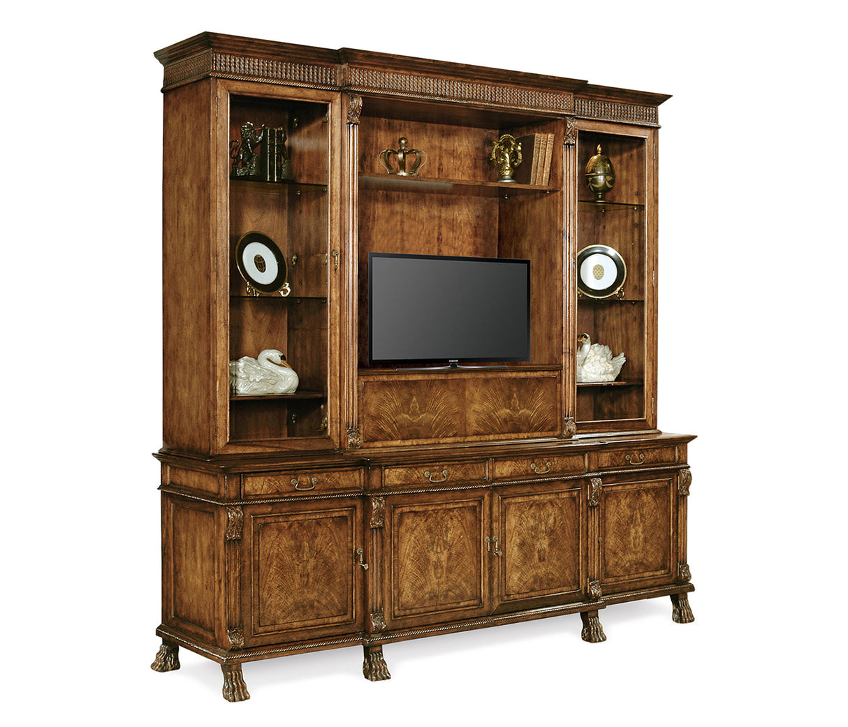 Windsor Collection - Large Breakfront Walnut TV Cabinet