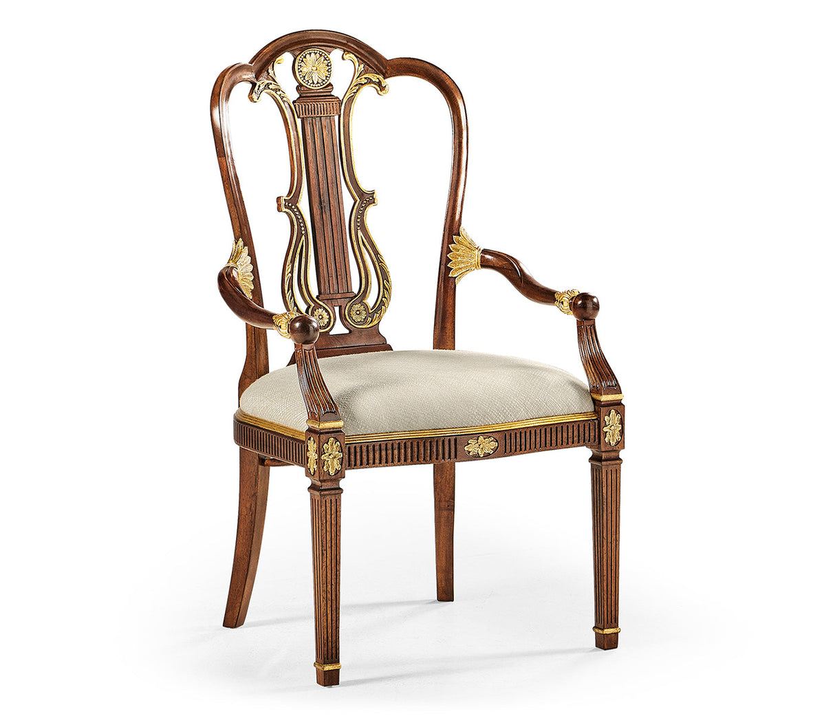 Buckingham Collection - Buckingham Gilded Lyre Back Arm Chair