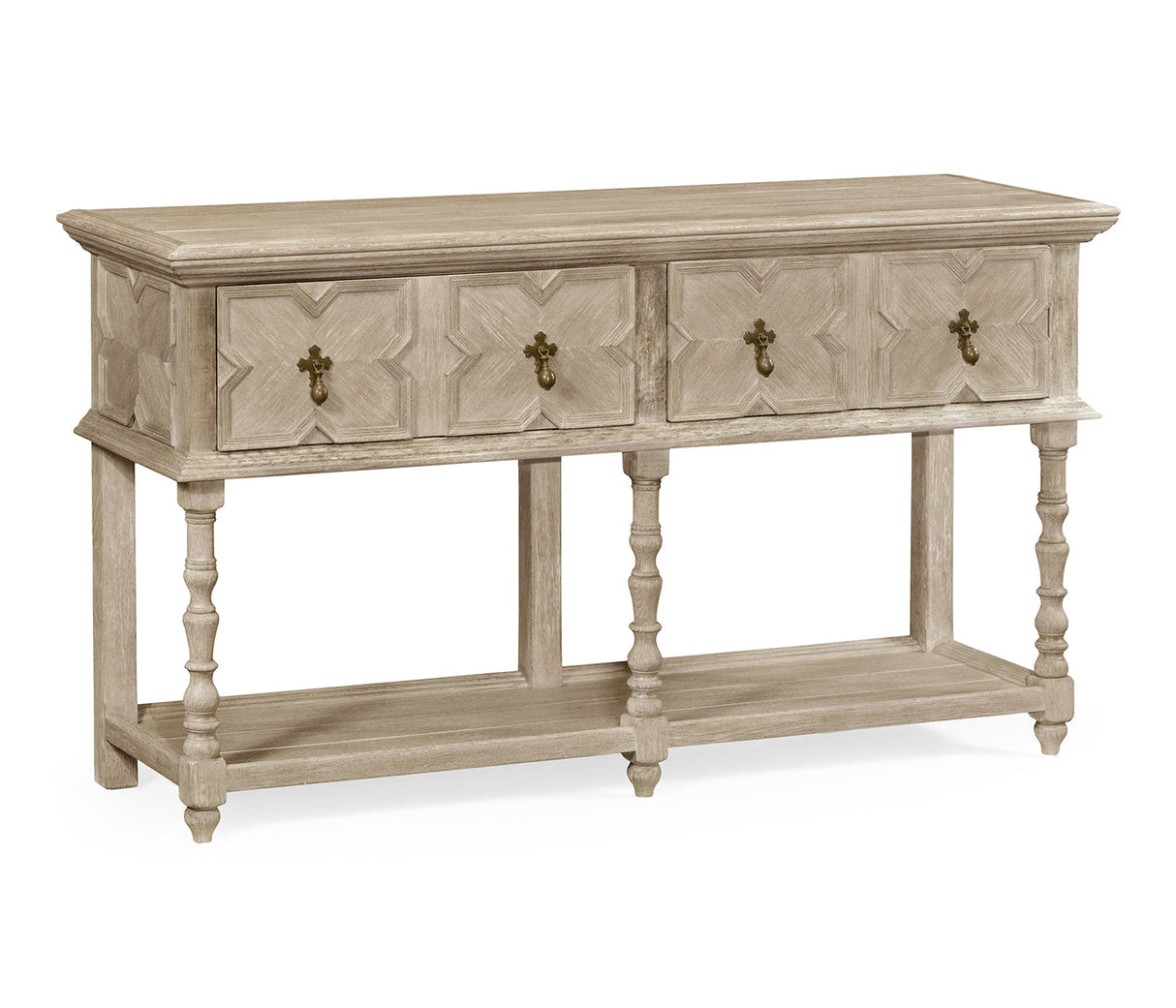 Sherwood Oak Collection - Traditional Tudor Style Grey Oak Buffet