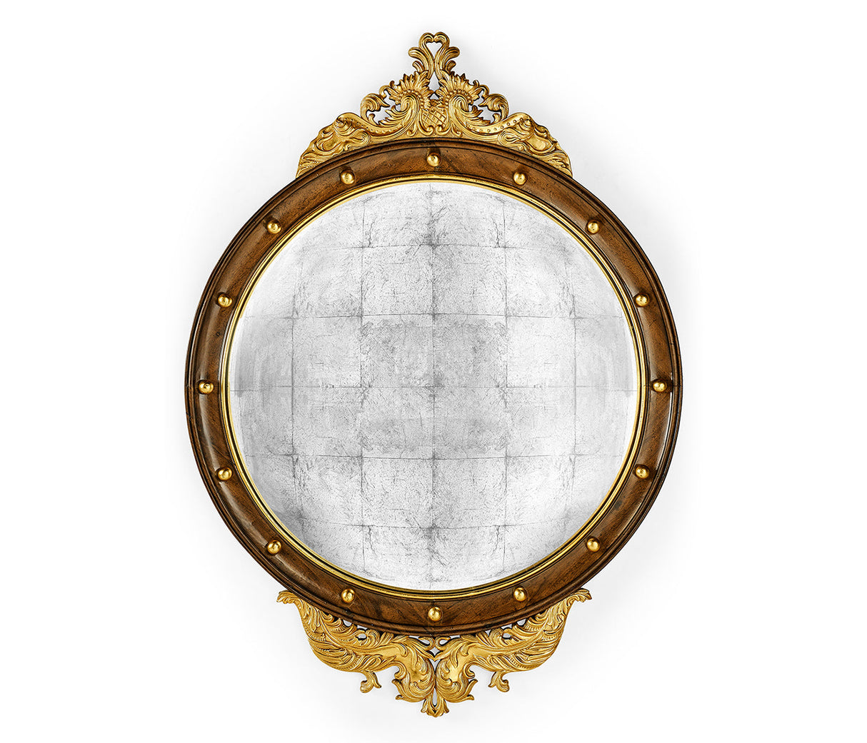 Windsor Collection - Regency walnut & gilt round convex églomisé mirror (Large)