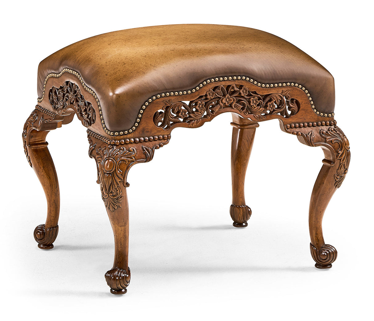 Windsor Collection - Carved & Pierced Walnut Footstool