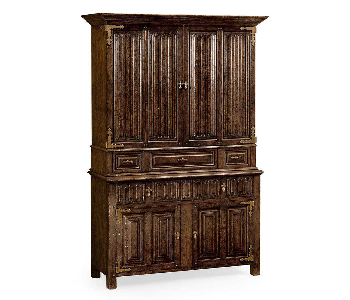 Sherwood Oak Collection - Linenfold Dark Oak TV Cabinet