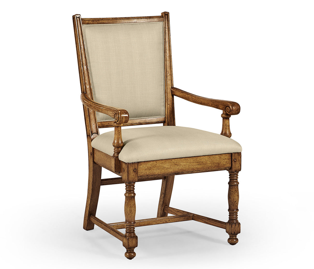 JC Edited - Sussex Collection - Distressed Light Brown Chestnut Country Arm Chair