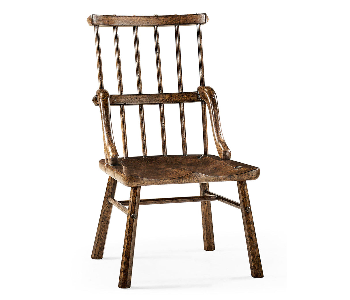 Sherwood Oak Collection - Rustic Dark Oak Country Side Chair with a Plank Seat