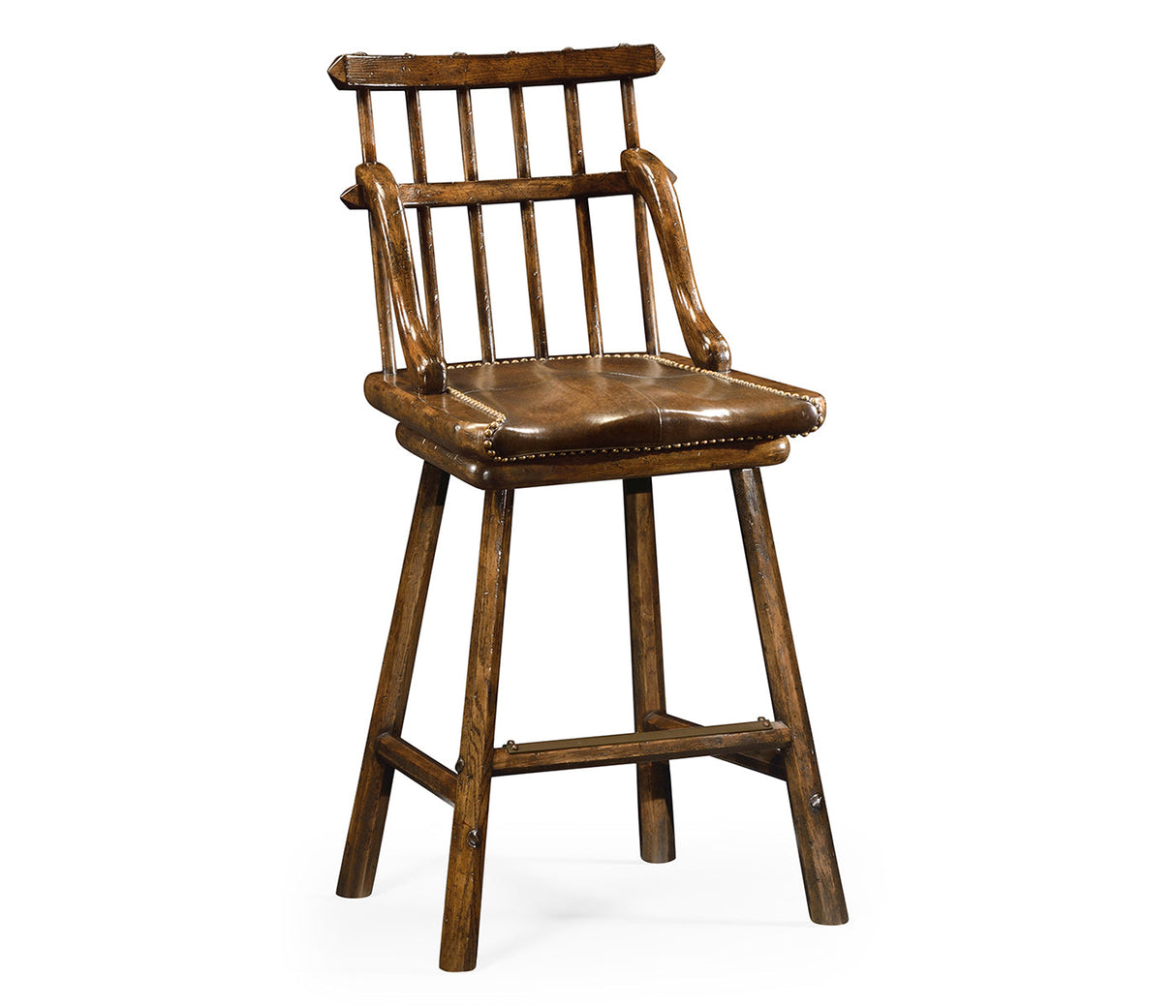 Sherwood Oak Collection - Rustic Dark Oak Side Bar Stool