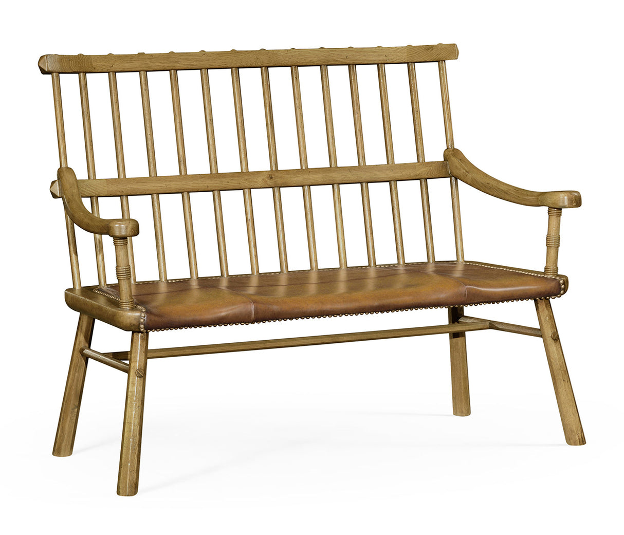 Sherwood Oak Collection - Rustic Style Natural Oak Country Bench