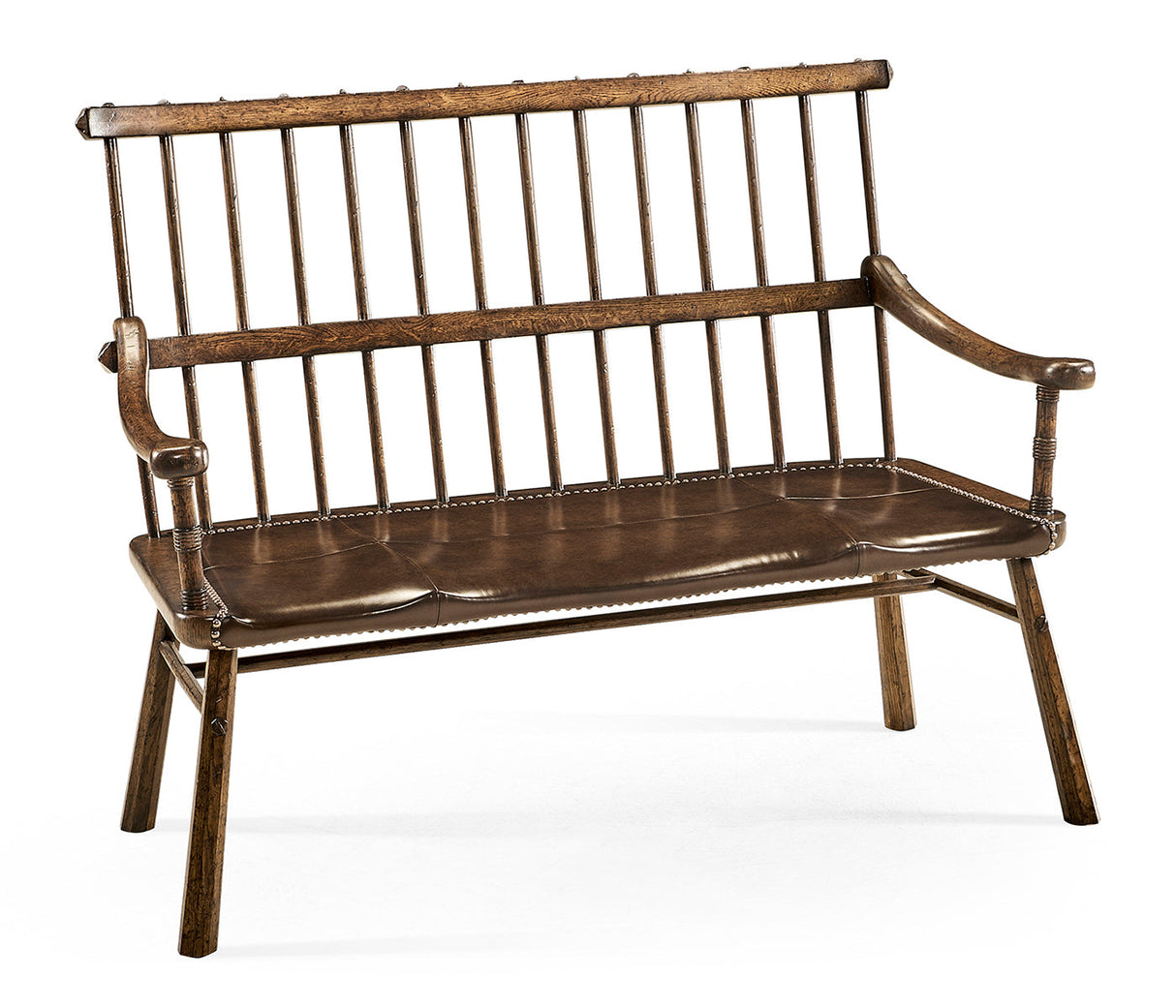 Sherwood Oak Collection - Rustic Style Dark Oak Country Bench