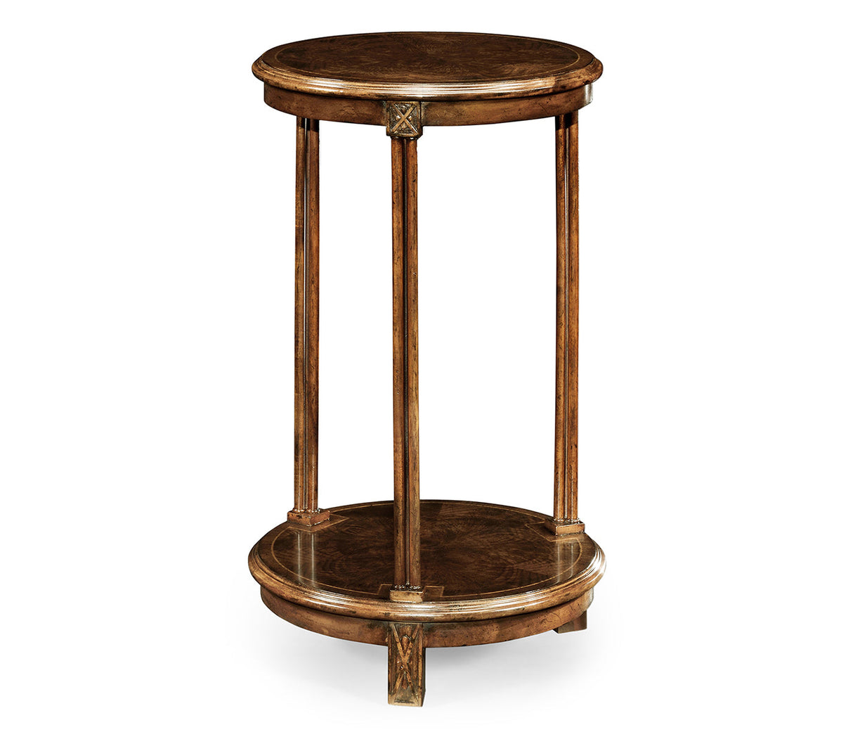 Tribeca Collection - Dark walnut round lamp table