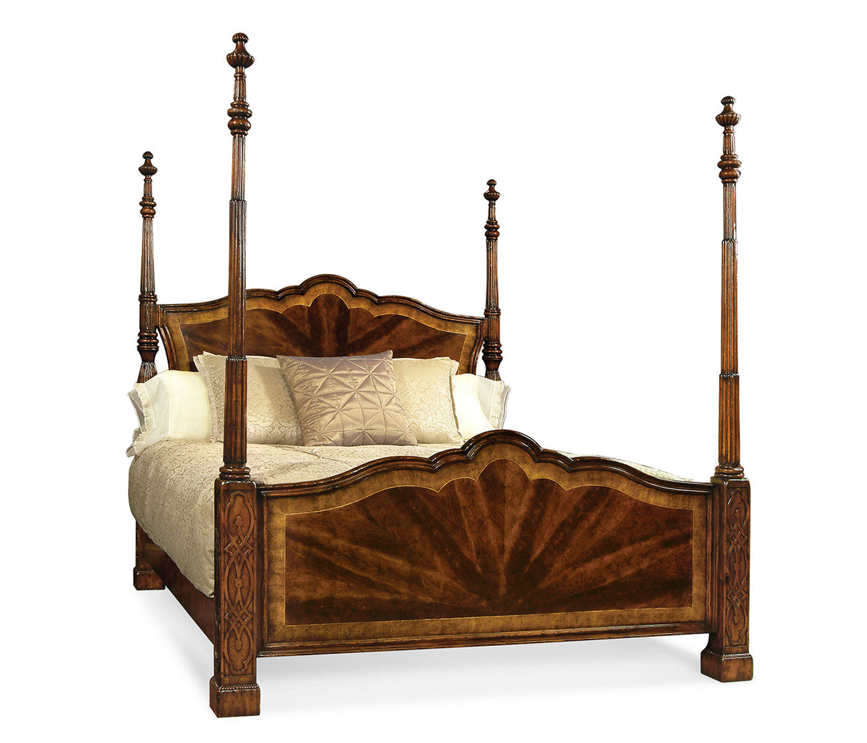 Buckingham Collection - Four Poster Mahogany Cali King Bed