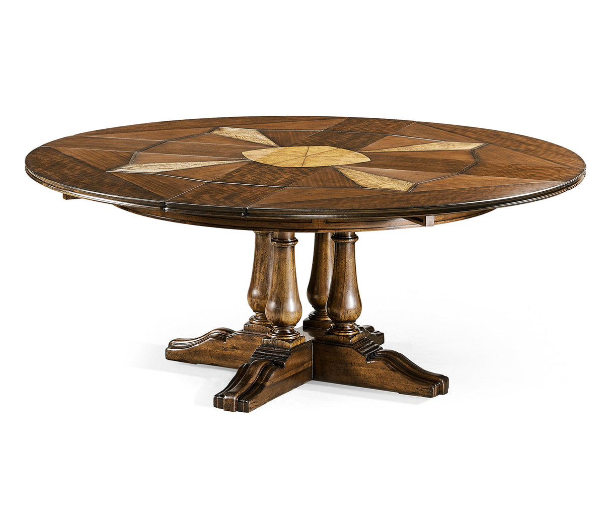 Country Farmhouse Collection - 59" Round Country Extending Dining Table