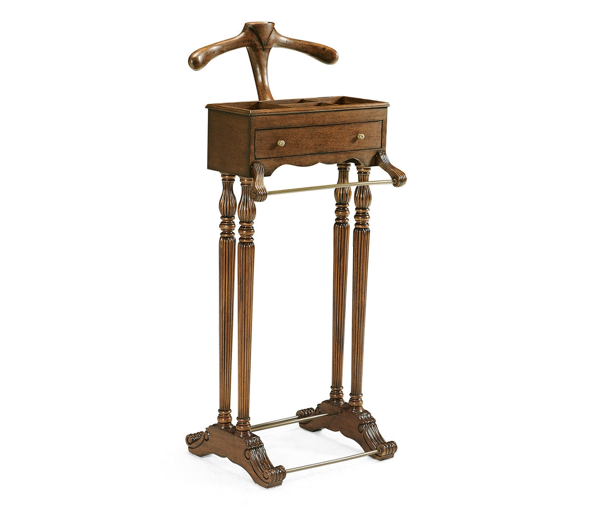 Windsor Collection - Regency Style Walnut Valet Stand with Stud Box