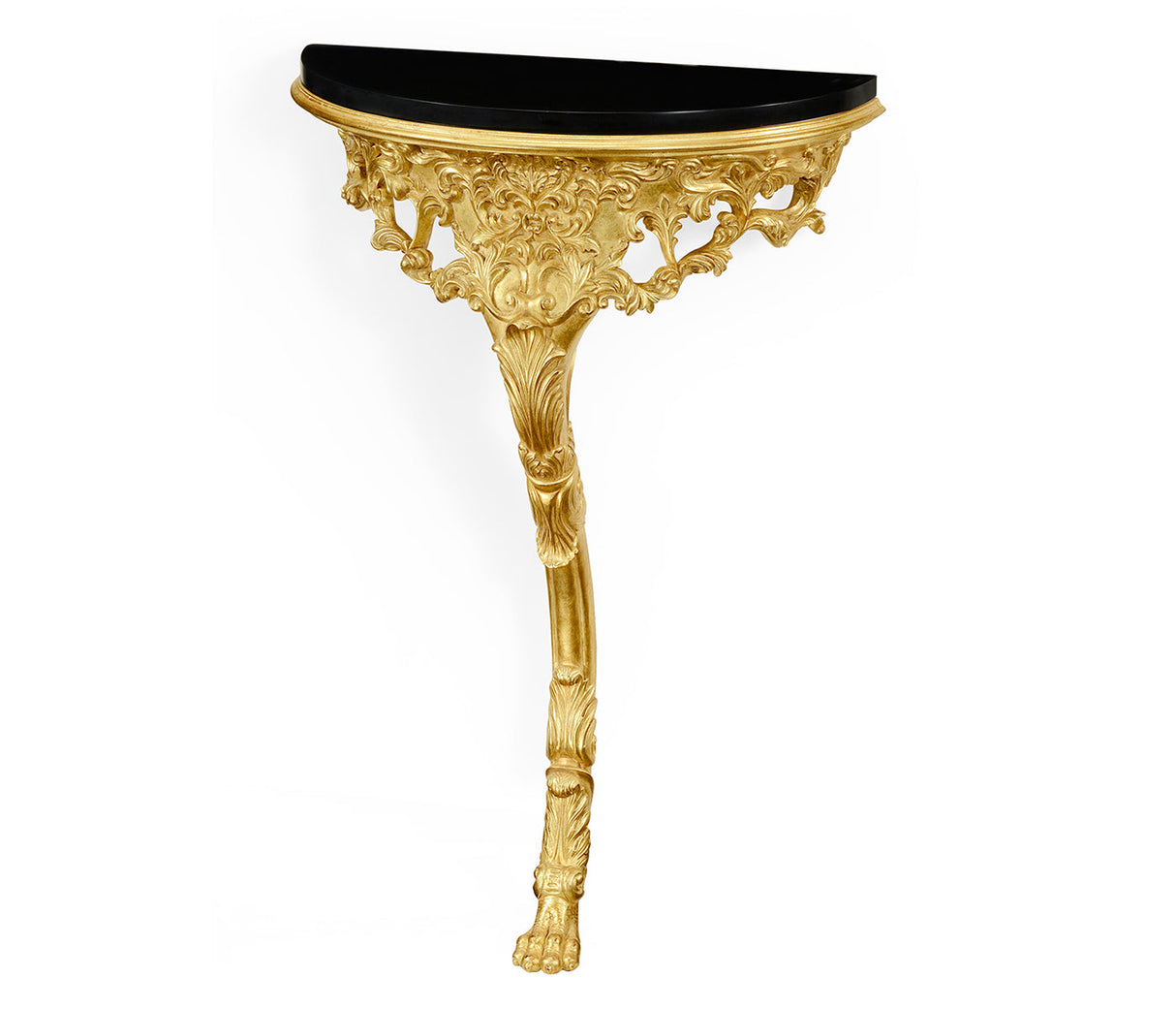 Versailles Collection - Carved & gilded bracket console (Black marble top)